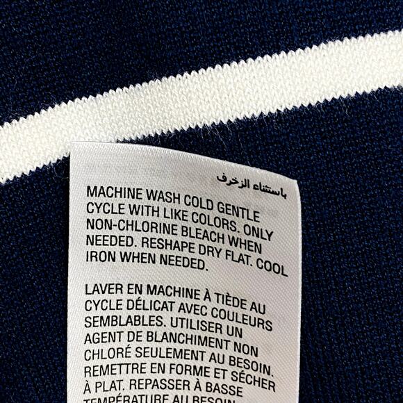 Charter Club Cardigan Womens Size XL Blue Striped Faux Pearl Button Long Sleeve - Picture 6 of 10